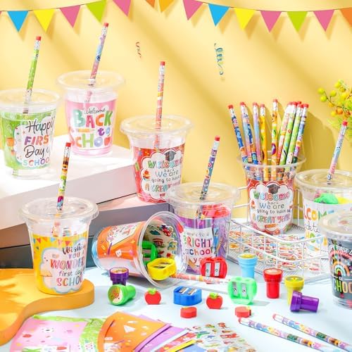 210 Pcs Back to School Stationery Party Favor Set