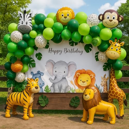 Jungle Safari Balloon Garland Kit for Kids Birthday
