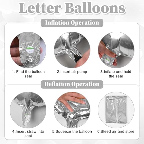 40 Inch Silver BRIDE Letter Balloons Set