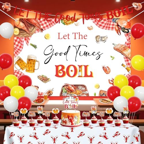 Cheereveal Seafood Party Decorations with Balloons and Toppers