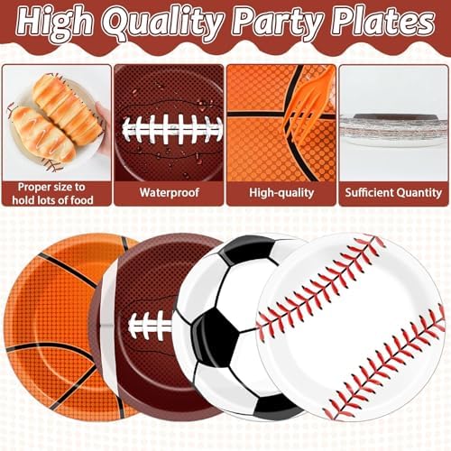 96 Pcs Sports Themed Party Plates Napkins Set