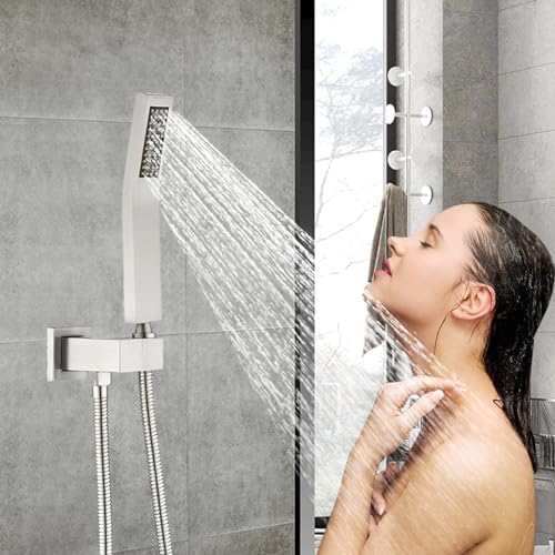 Bellearly Chrome Handheld Shower Head with Hose and Holder