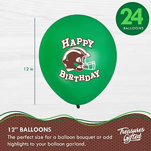 Treasures Gifted Football Birthday Balloons 24 Pack