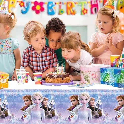 2 Packs Disposable Tablecloth for Frozen Birthday Party and Baby Shower