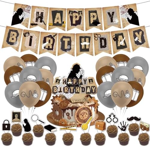 Detective Birthday Party Decorations with Balloons