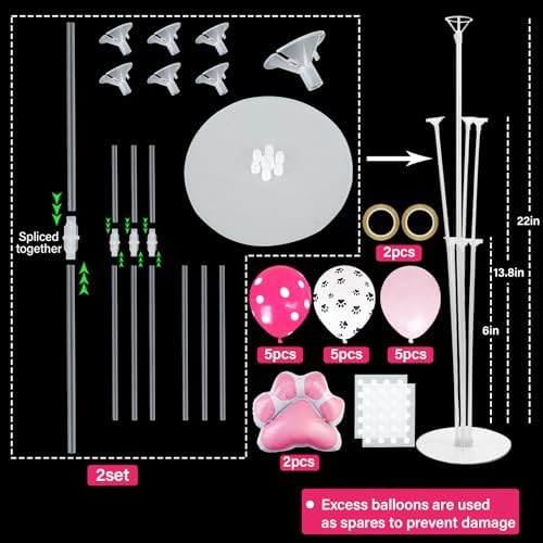 Dog Paw Party Balloons Stand Kit 2 Sets