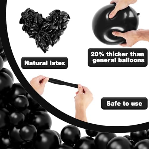 Garma Black Balloons 12 Inch 100PCS Party Decorations