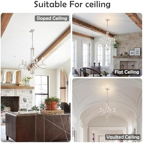 Modern Brushed Nickel 5-Light Chandelier