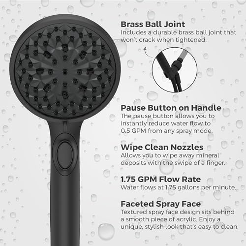 Pfister HydroFuse Handheld Shower Head with 6 Functions and 175 GPM Flow Rate