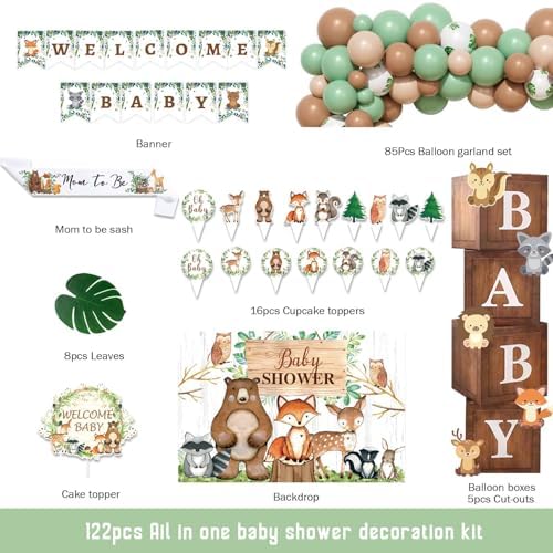 Woodland Baby Shower Decorations Set