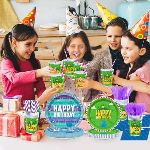 168Pcs Video Game Party Tableware Set for 24 Guests