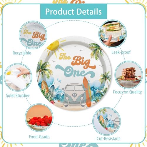 MEHOFOND 193Pcs Surf 1st Birthday Decorations Set