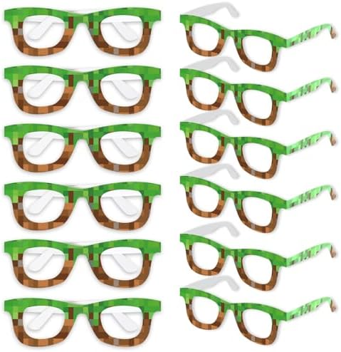 36 Pack Pixel Theme Paper Glasses for Parties