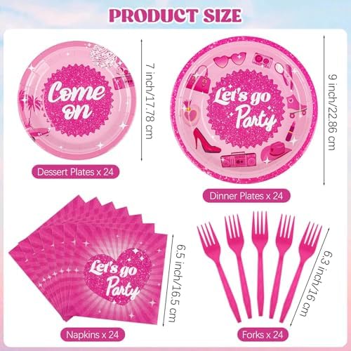 Durony 96 Piece Lets Go Party Supplies