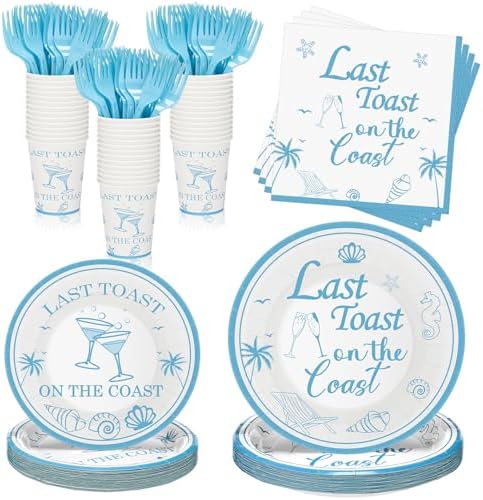 Last Toast on the Coast Party Plates Napkins Set
