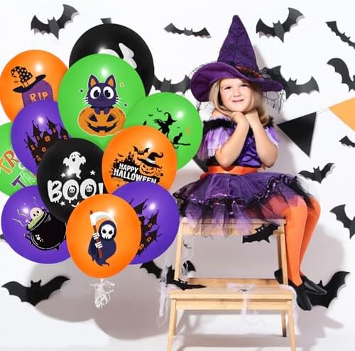 50Pcs Halloween Balloons Decorations 12 Inch Party Set