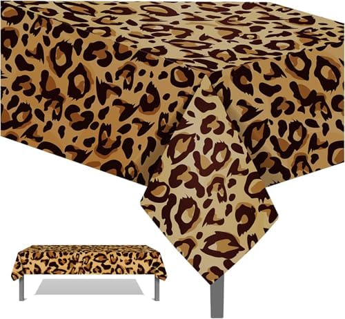Leopard Print Party Tablecloth Set for Themed Events