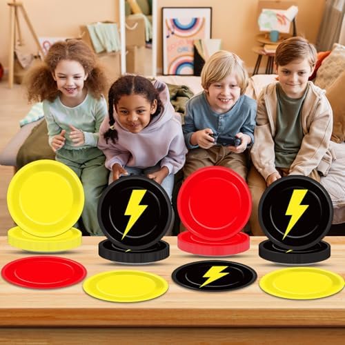 CHUNNIN 48 Pcs Cartoon Themed Plates for Kids Birthday Party
