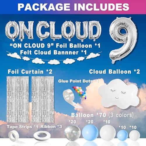 ON CLOUD 9 Birthday Decorations for Girls 1