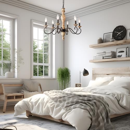 Rustic French Country 6-Light Chandelier