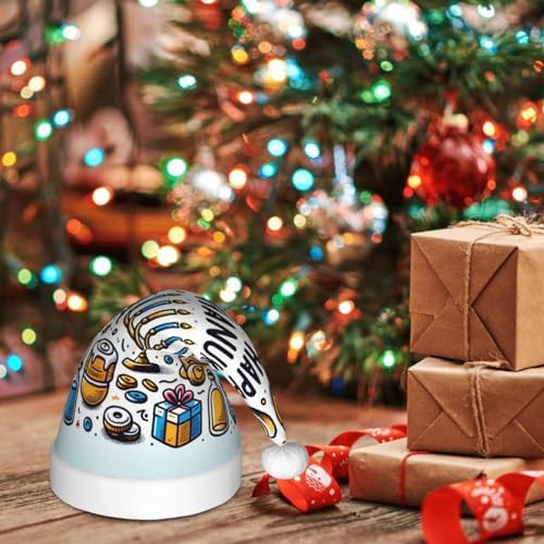 Augenstern Christmas Hat Happy Hanukkah Wreath Candles Santa Hat Unisex