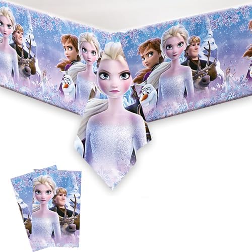 2 Packs Disposable Tablecloth for Frozen Birthday Party and Baby Shower
