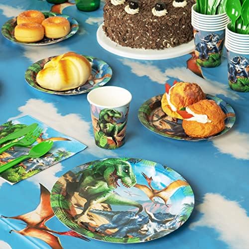 DECORLIFE 169PCS Dinosaur Party Supplies Serve 24
