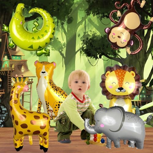 Zoo Animal Foil Balloon Set for Parties