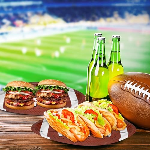 QZYL 50PCS Football Shaped Paper Plates