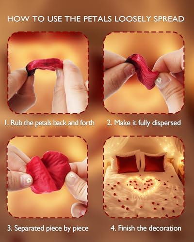 Homemory Romantic Rose Petals and LED Candles Set