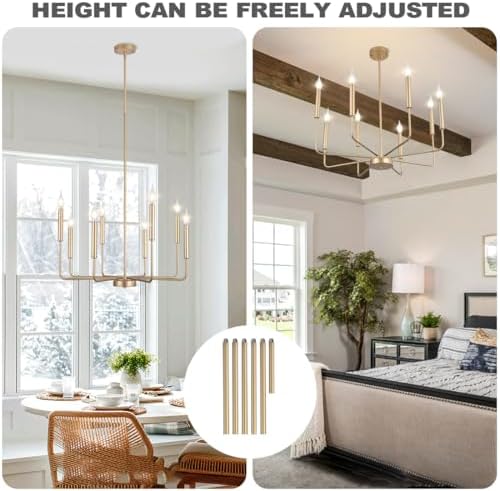 Modern Farmhouse Gold Chandelier with 8 Lights
