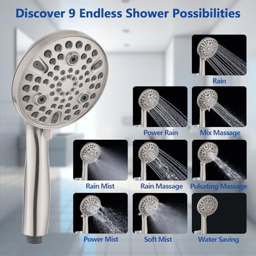 Ultrimkit Double Shower Head Combo Brushed Nickel