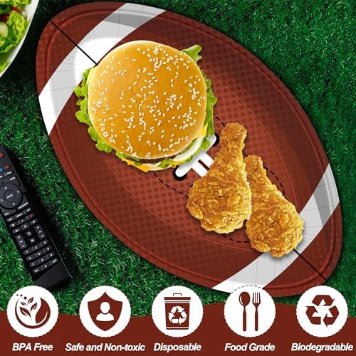 QZYL 50PCS Football Shaped Paper Plates