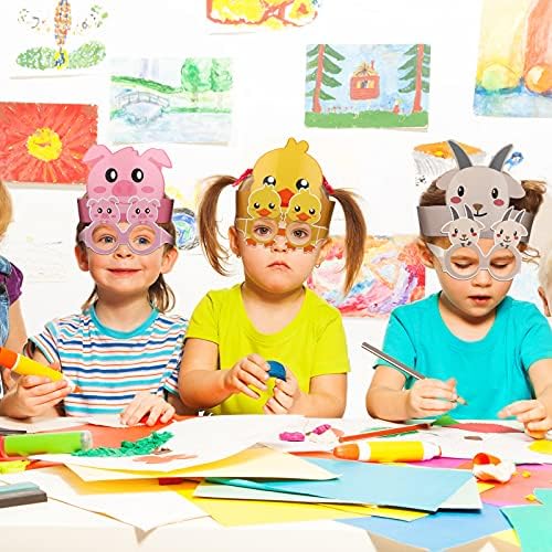 48 Pieces Farm Animal Paper Headwear Set