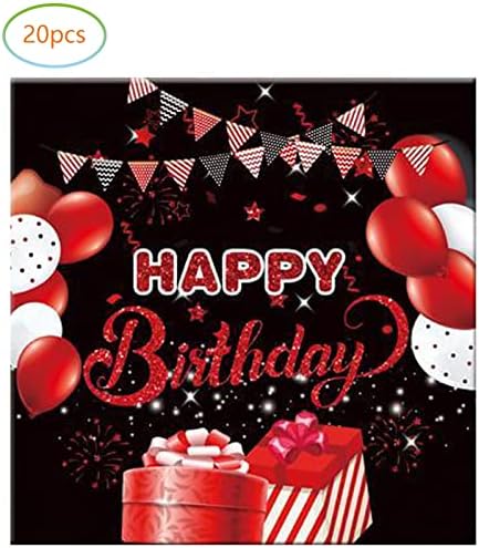 Red and Black Party Plate Set 20 Plates and Napkins