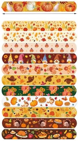 60PCS Fall Thanksgiving Snap Bracelets for Kids and Adults