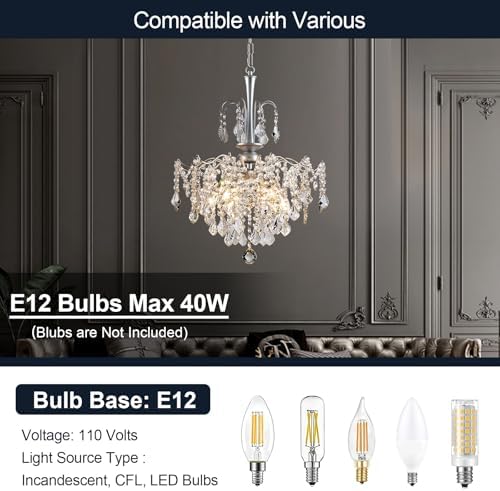Modern Crystal Chandelier with Chrome Finish