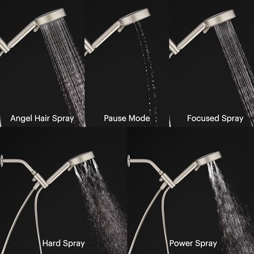 Brondell Yuba Handheld Shower Head with 5 Settings and Matte Black Finish