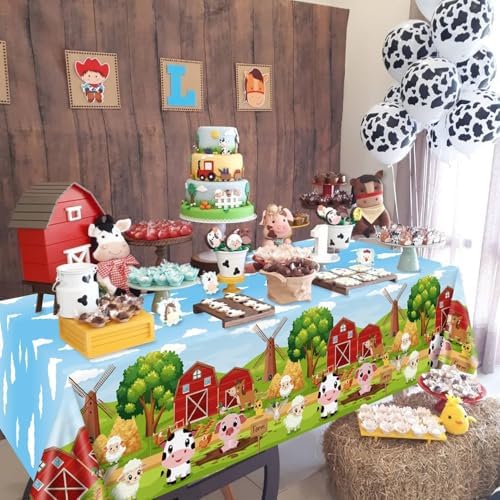 4 Pcs Farm Animal Tablecloths 51x86 Inches Farmhouse Decor