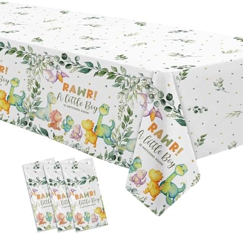 Dinosaur Baby Boy Shower Tablecloth 3 Pack