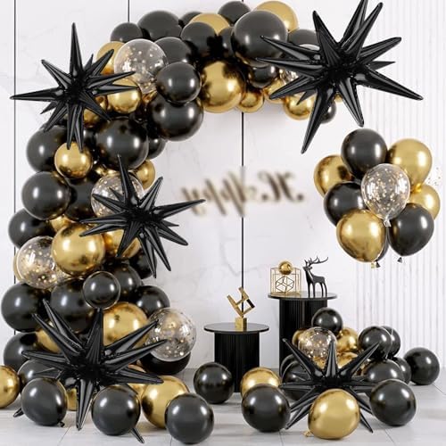 8 Pcs Black Star Balloons for Party Decorations