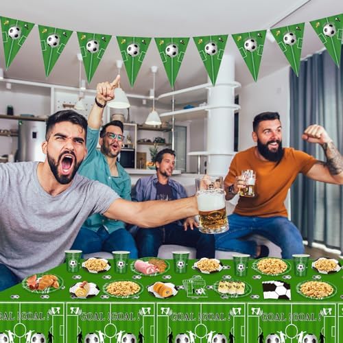 Soccer Party Decorations 98Pcs Set for 24 Guests