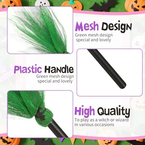 Halloween Witches Broom and Wand Set for Costume Parties