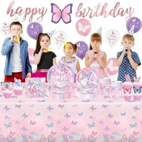 Butterfly Themed Birthday Party Decorations Set