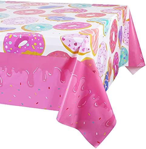 PHOGARY Donut Themed Tablecloth for Parties