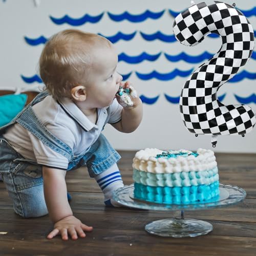 42 Inch Checkered Number 6 Balloon Party Decorations