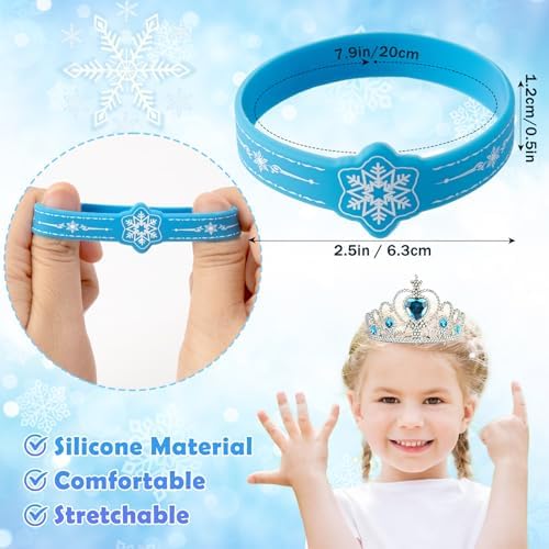 24 Pcs Snowflake Party Favors Silicone Wristbands Set