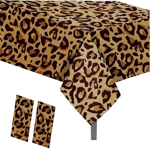 Leopard Print Party Tablecloth Set for Themed Events