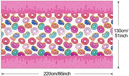 PHOGARY Donut Themed Tablecloth for Parties