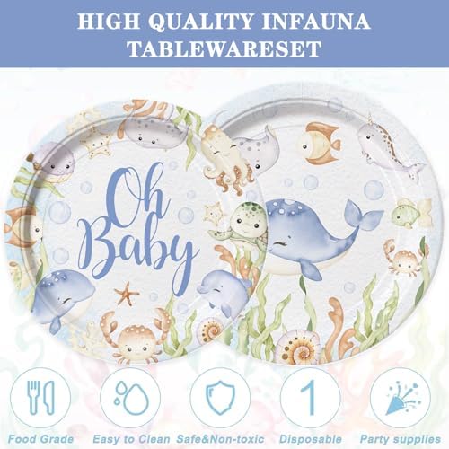 168 Pcs Under The Sea Baby Shower Tableware Set
